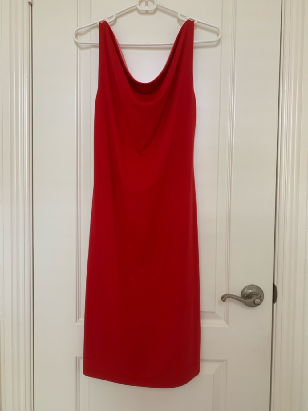 NWOT Express Reversible Red & Pink Cowl Neck Midi Dress Size 3/4